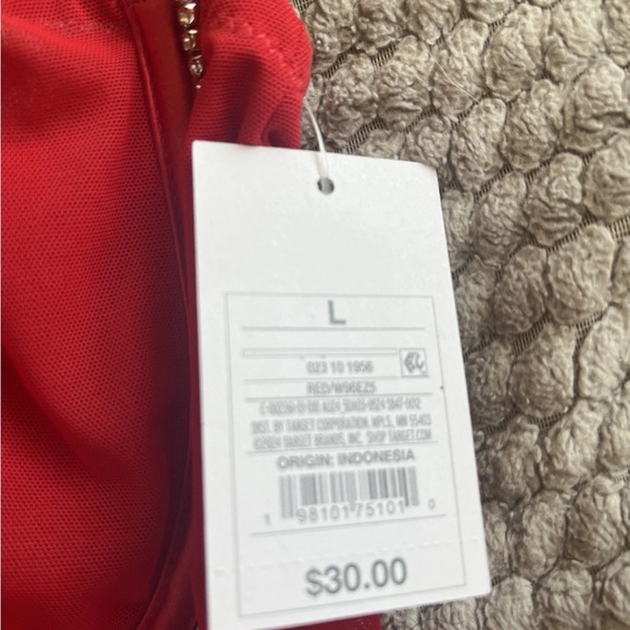 Auden Women's Rhinestone Lingerie Red Dress Size Large - Picture 5 of 6